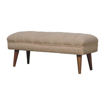 Boucle Puffer Bench - Beige