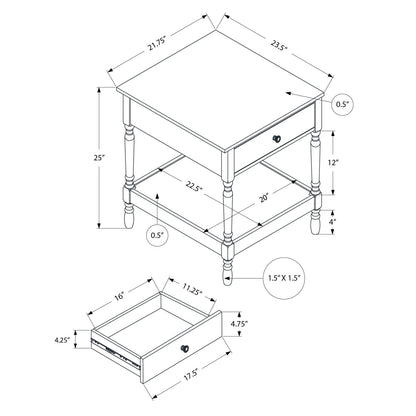 Accent - Table, 2 Tier, Square, Traditional - Walnut