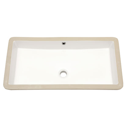 Modern Rectangular Undermount Bathroom Sink With Overflow Ceramic