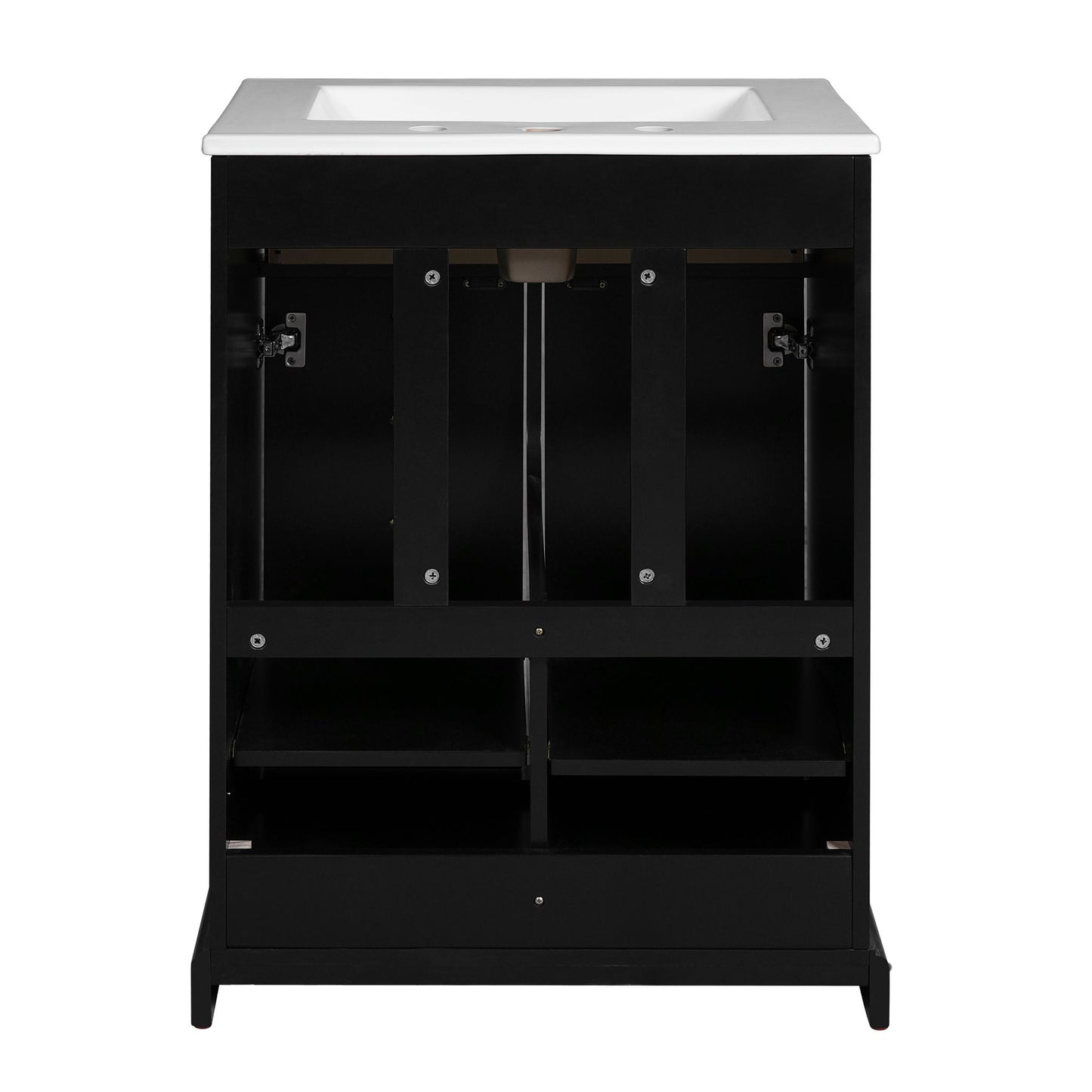 Bathroom Vanity With Drawer And Soft-Closing Doors, Sink Storage Cabinet For Small Spaces - Black