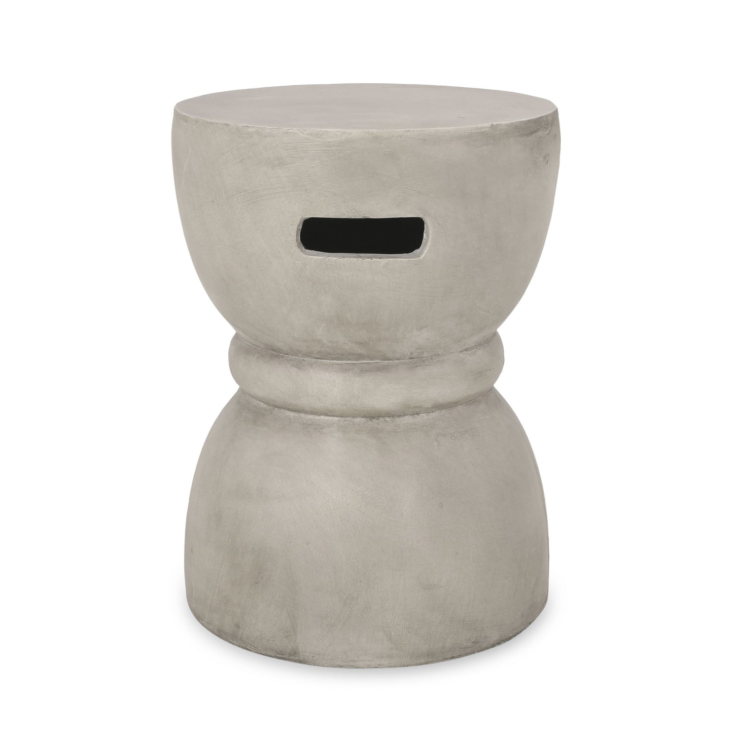 Outdoor Side Table With Hourglass Shape - Gray