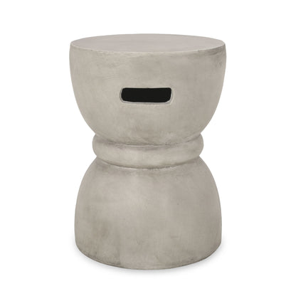 Outdoor Side Table With Hourglass Shape - Gray