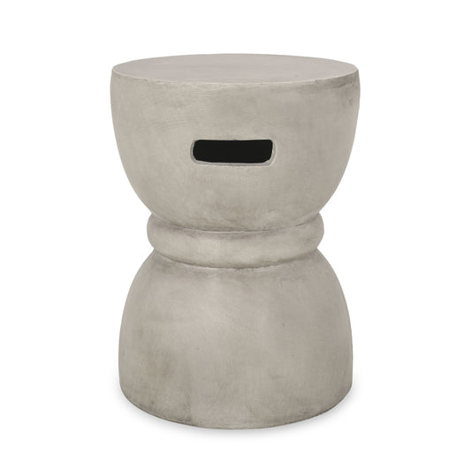 Outdoor Side Table With Hourglass Shape - Gray