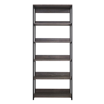 Monica - Wood And Metal Walk In Closet With 5 Shelves Construction - Gray