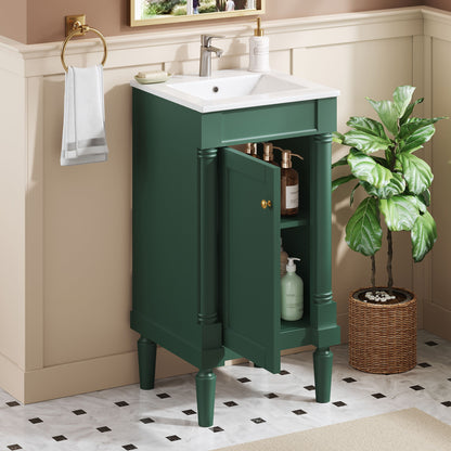 French Style Bathroom Cabinet With Sink, Adjustable Shelf