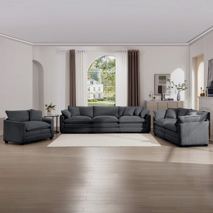 Elegant Corduroy Oversized Sectional Sofa Set With Deep Seats And Flexible Layout