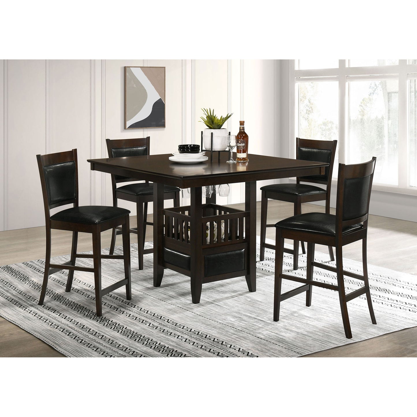 Finley - 5 Piece Dining Set With Chairs - Espresso