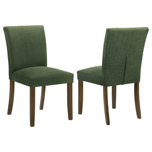 Luxe Upholstered Dining Side Chairs With Gently Curved Back (Set of 2)