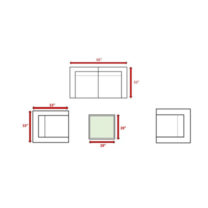 Wicker Seating Group Set With Table And Cushions