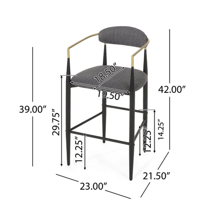 Counter Height Upholstered Barstools (Set of 2)