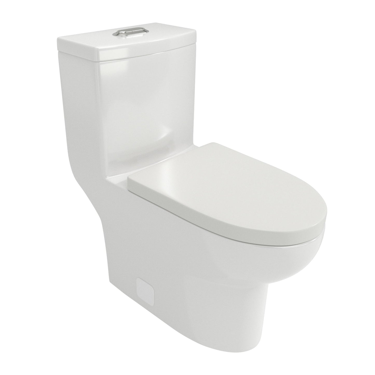 1 Piece Toilet With Dual Flush, Soft Closing Seat - White
