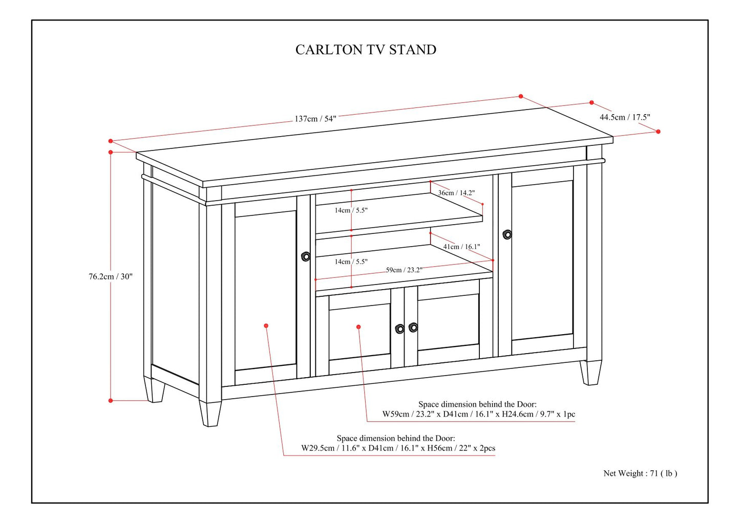 Carlton - TV Media Stand