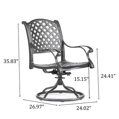 Patio Outdoor Dining Swivel Rocker Chairs With Cushion (Set of 2)