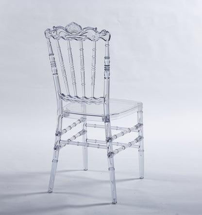 Dining Chair With Plastic Seat, Welding Chair (Set of 4) - Transparent
