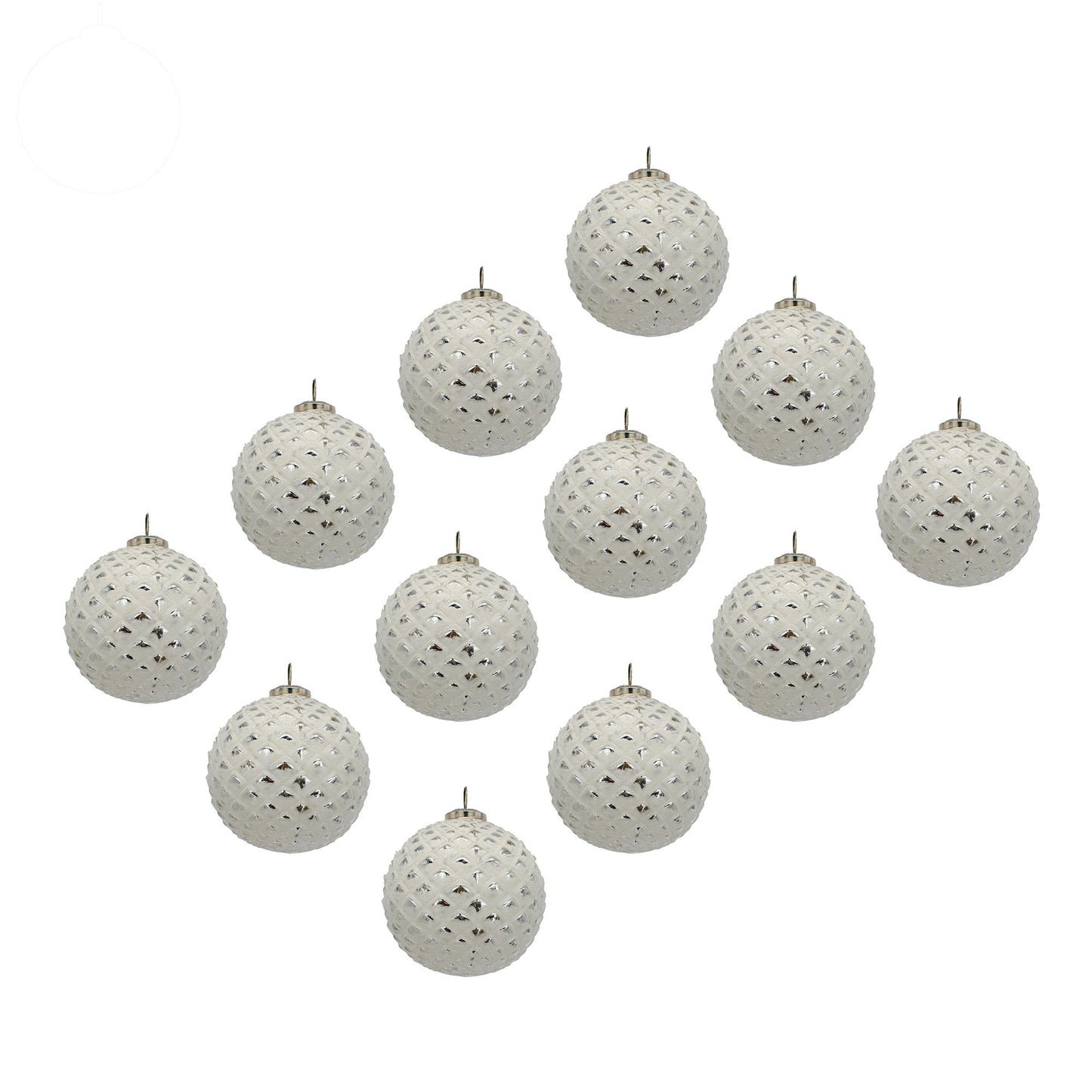 Christmas Ball Ornaments, Decorative Hanging Ball Christmas Tree Ornaments, For Holiday Party Decorations (Set of 12) - White