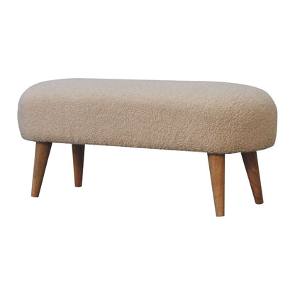 Boucle Hallway Bench - Cream