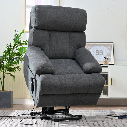 Oversized Power Lift Recliner Chai With Remote Control, Side Pocket, Spacious Seat
