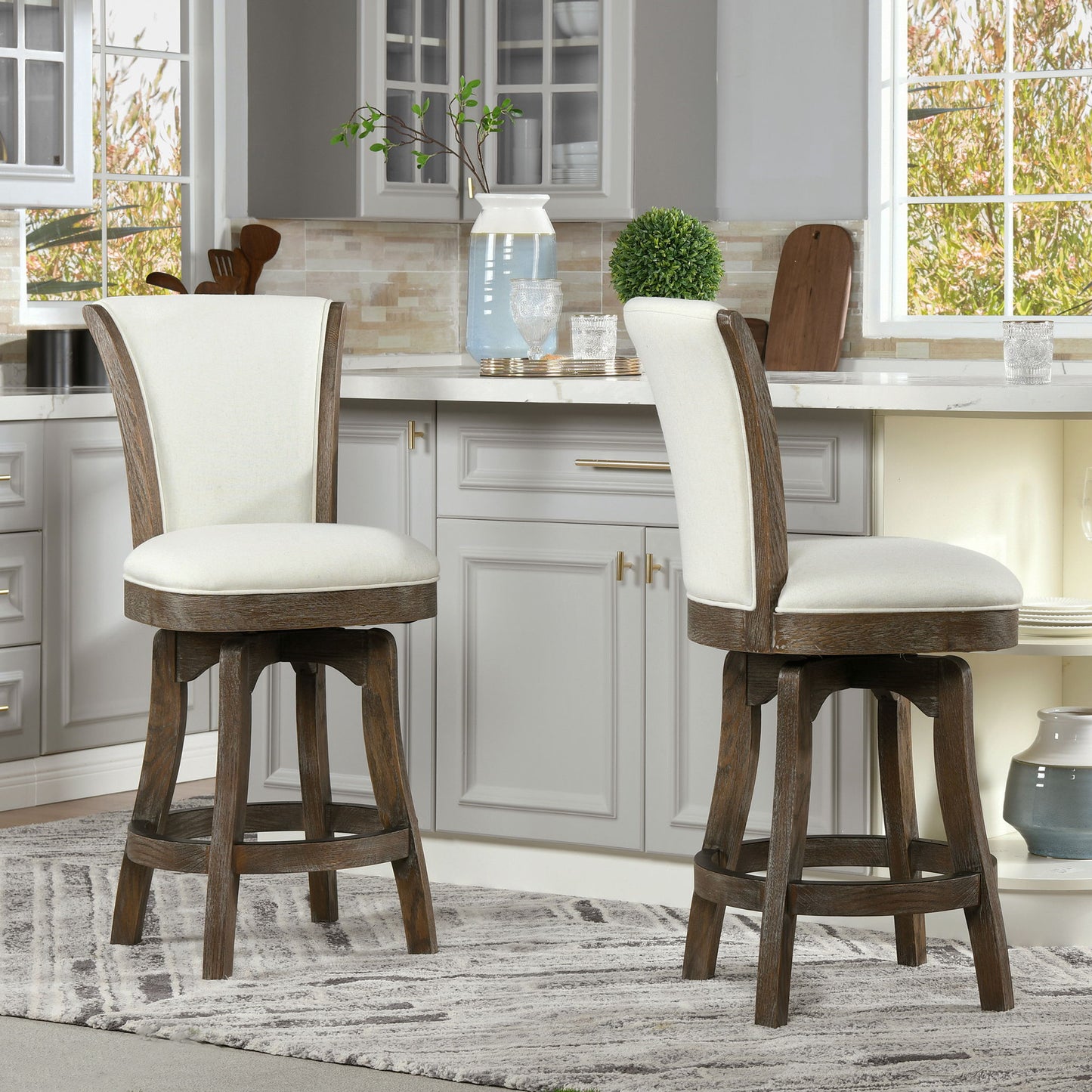 Henry - Armless Swivel Counter Height Bar Stool