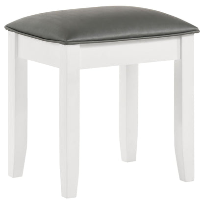 Vanity Stool With Padded Seat - Gray