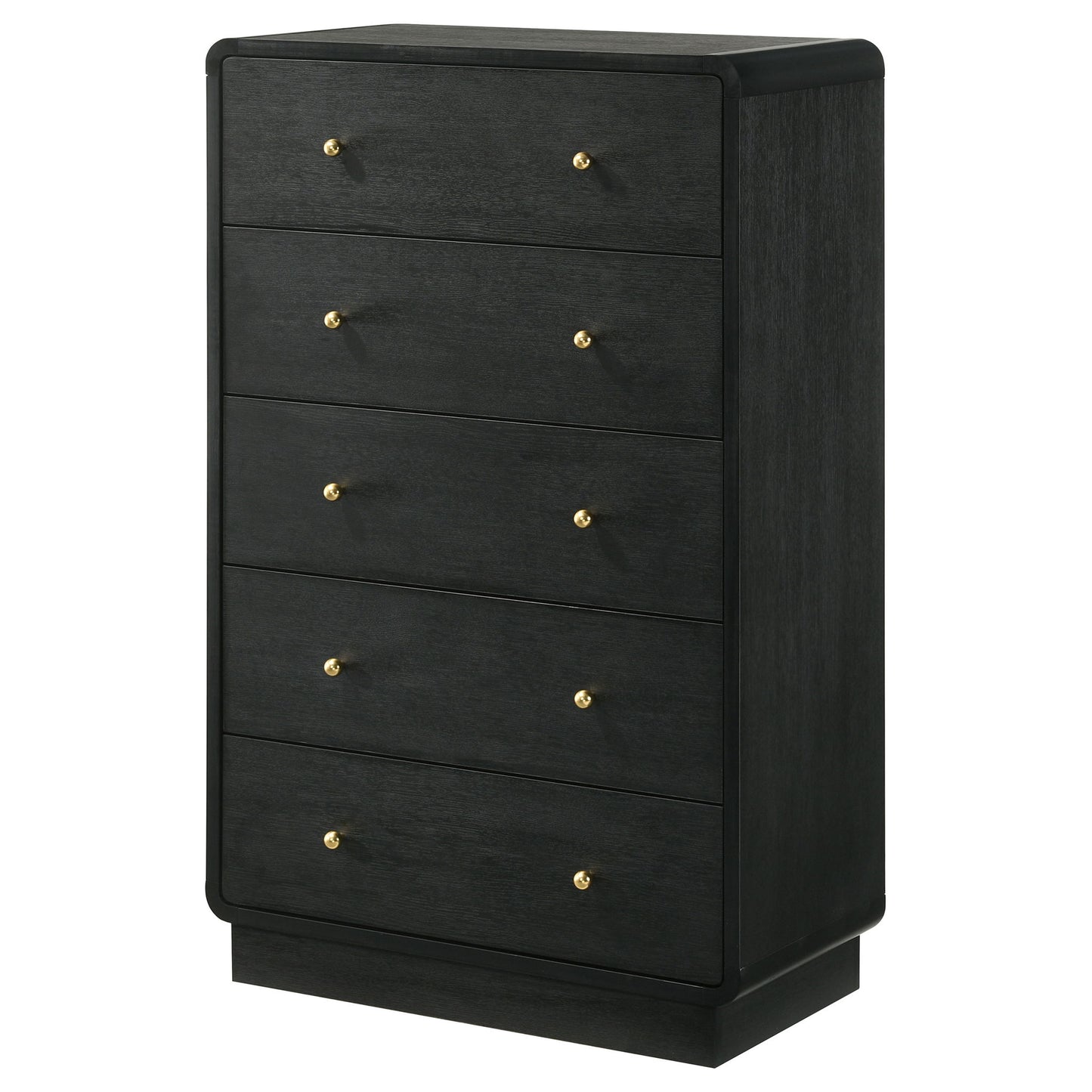 Burton - 5 Drawer Chest Of Drawers - Black