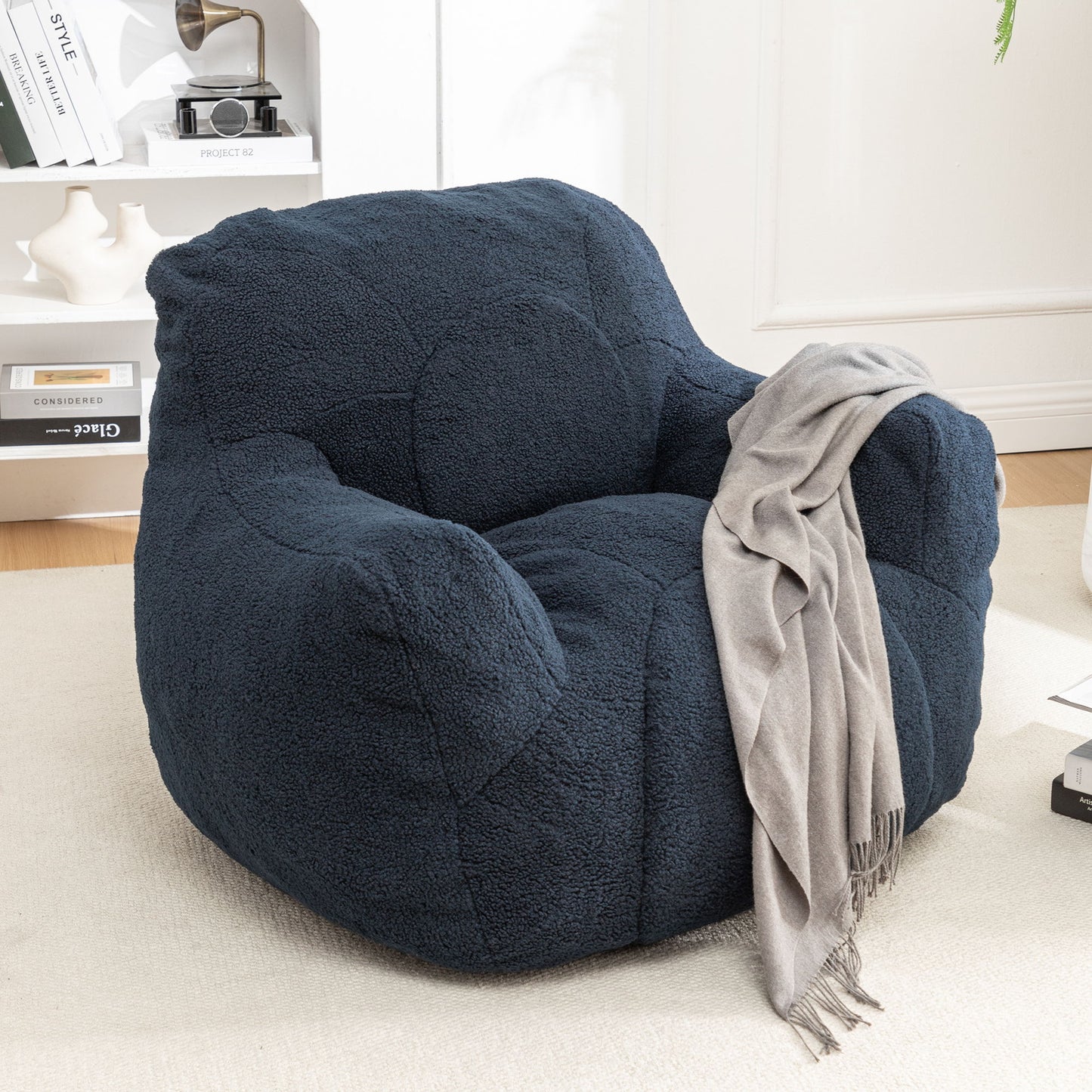 Comfy Bean Bag Chair With Filler, Fluffy And Cozy Seating