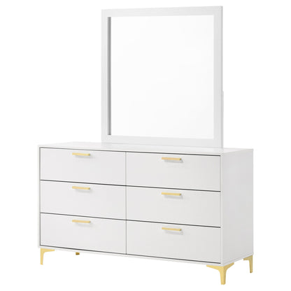 James - 6 Drawer Dresser With Mirror - White