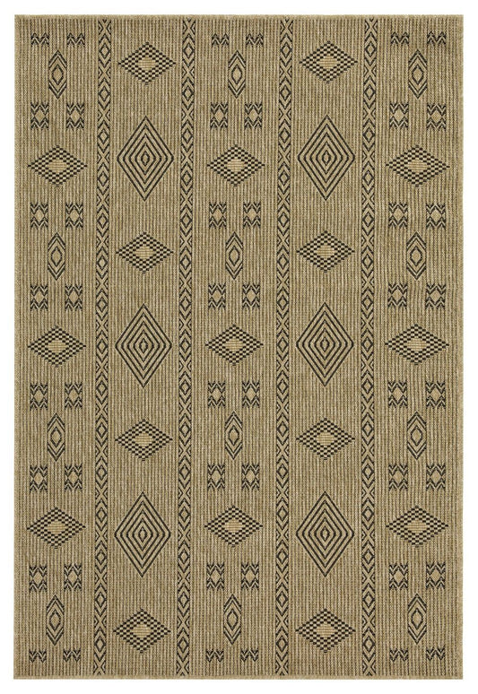 Earth - 7'10" X 10'3" Indoor, Outdoor Area Rug - Natural / Black