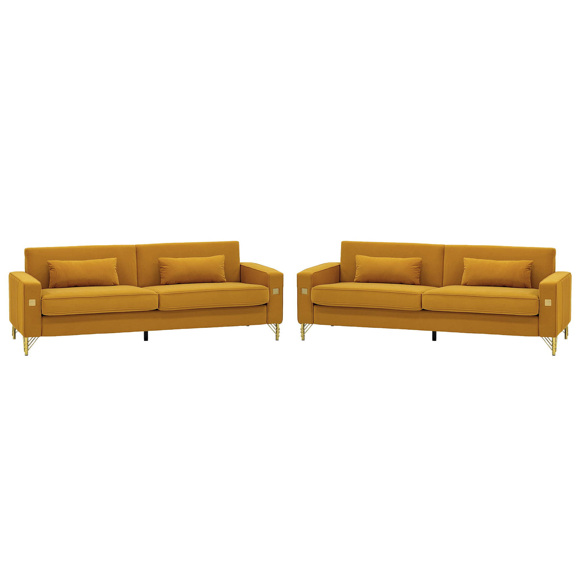 2 Pieces Sofa Sofa Set With Removable Cushions For Home Apartment