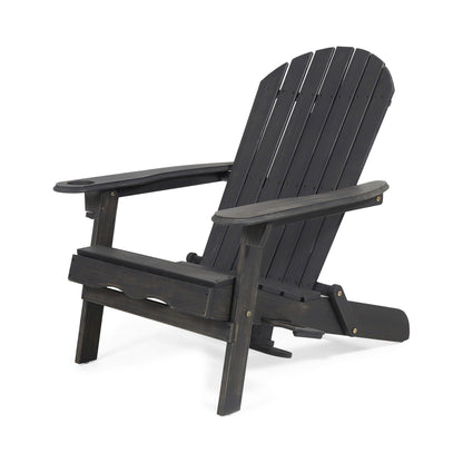 Zenithia - Outdoor Foldable Adirondack Chair With 2 Cup Holders