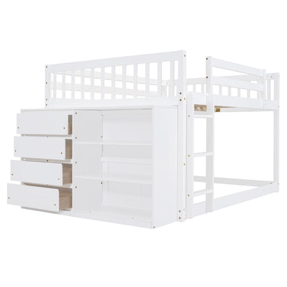Bunk Bed With 4 Drawers And 3 Shelves