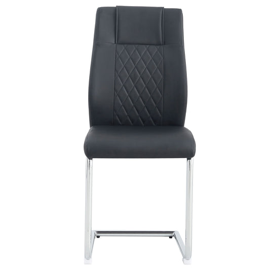 Modern Dining Chairs With Padded Seat, Metal Legs