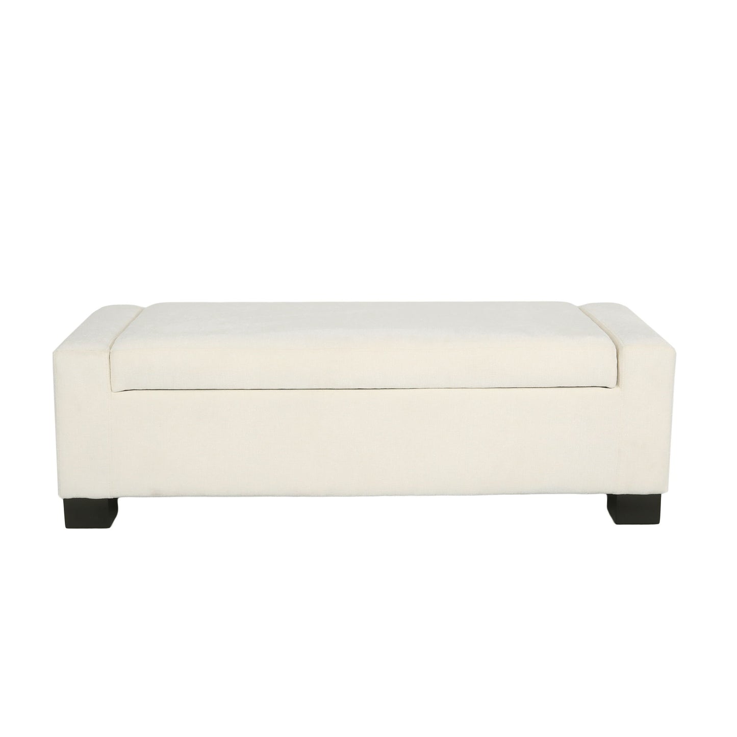 Textured Fabric Ottoman Bench With Hinged Lid