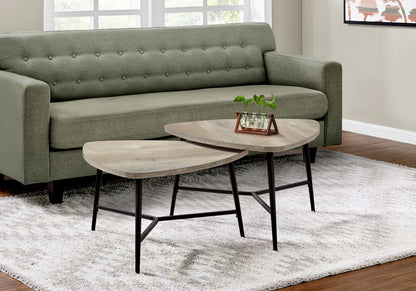 Table Set, Coffee, End, Side, Accent, Living Room / Beige Laminate, Contemporary, Modern (Set of 2) - Taupe