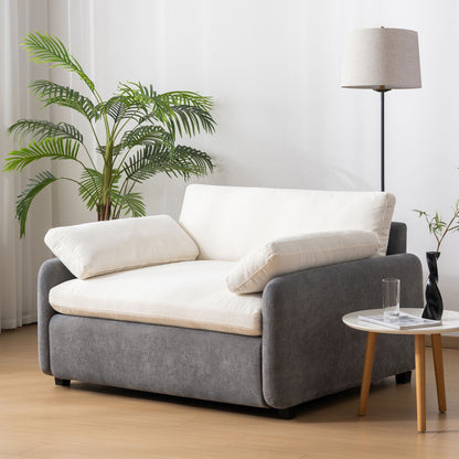 Oversized Single Sofa Chair Wide And Deep Seat, Modern Upholstered Comfy Blocking Couch Lounge With Pillows