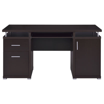 Modern Office Computer Desk With 2 Drawers, Adjustable Shelf, Slide Out Keyboard Tray