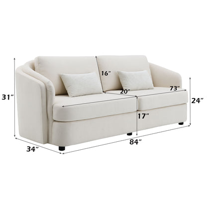 Mariko - 3 Piece Living Room Set Sofa Loveseat Chair - Beige