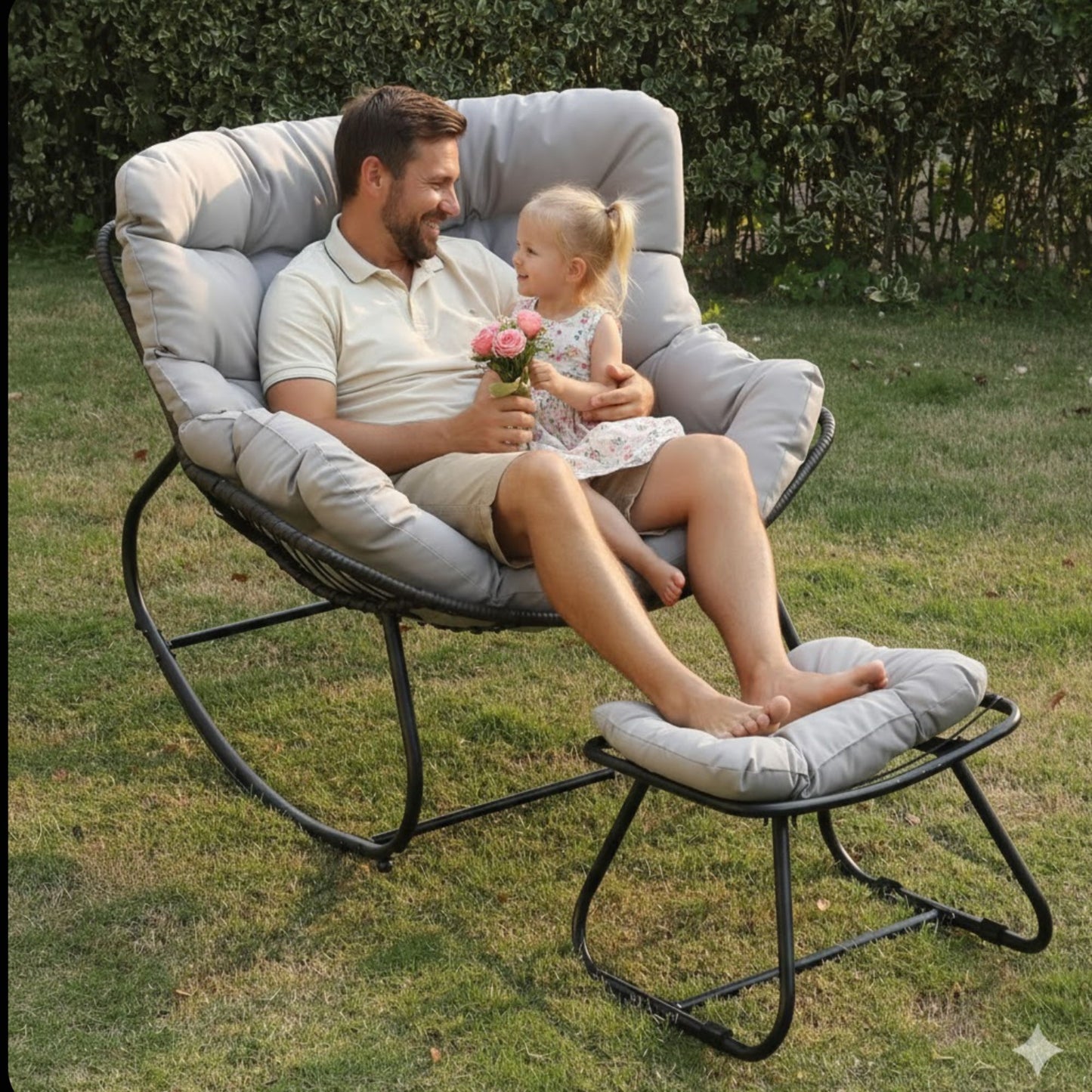 Egg Rocking Chair With Ottoman