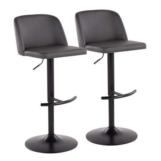 Toriano - Contemporary Adjustable Bar Stool With Rounded T Footrest (Set of 2)