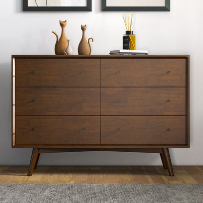 Caroline - Mid-Century Modern Solid Wood Dresser - Brown