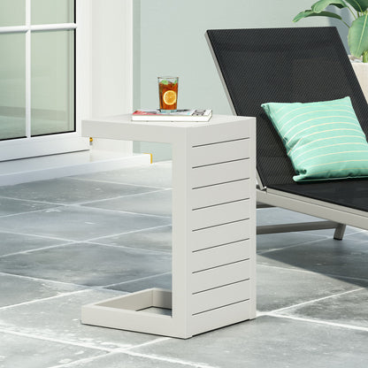 Aluminum Outdoor C - Shaped Side Table For Patio