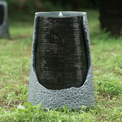 Indoor Outdoor Water Fountain, Unique Broken Urn Fountain Chic Dynamic Modern Design With Light For Garden