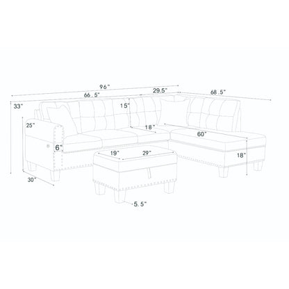 Camden - Power Sectional Sofa With Storage Ottoman And Built In Charging Ports - Gray