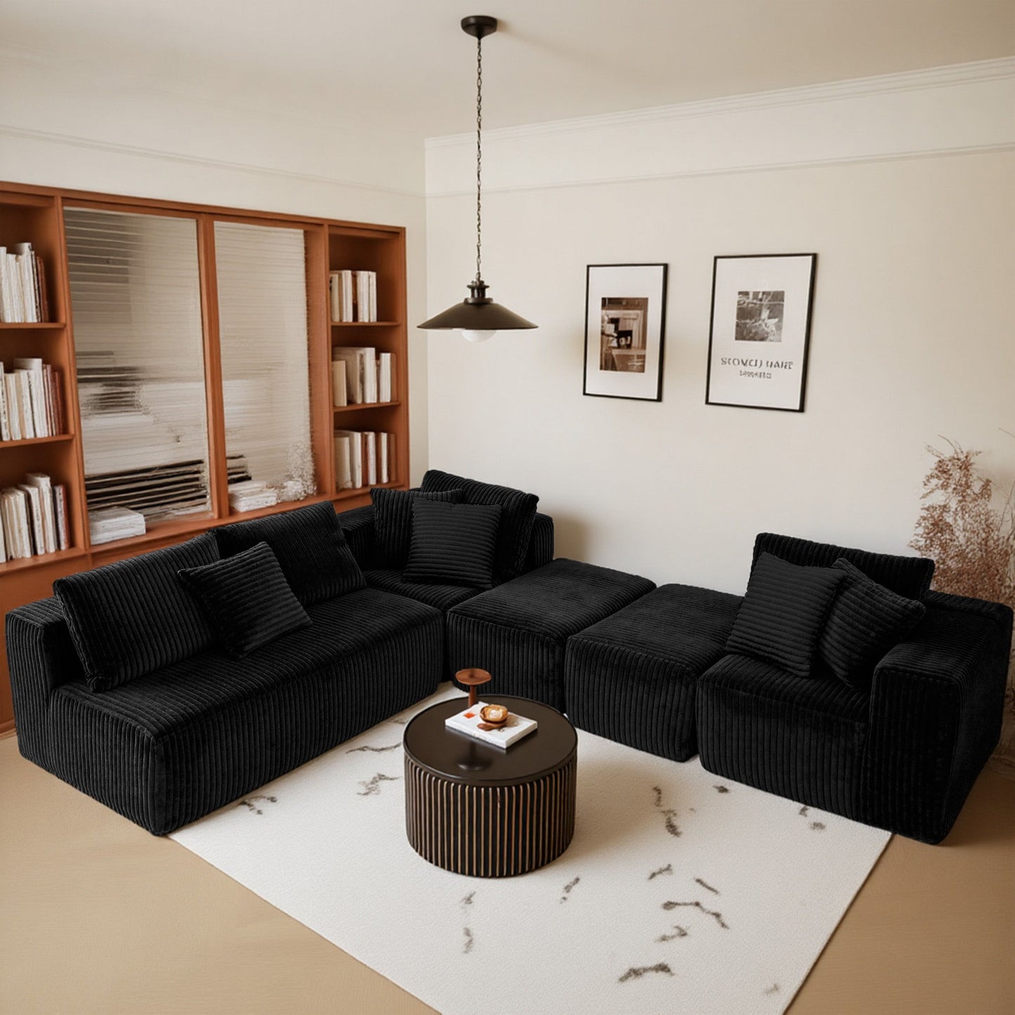 Modular U-Shaped Sectional Sofa With Reversible Design