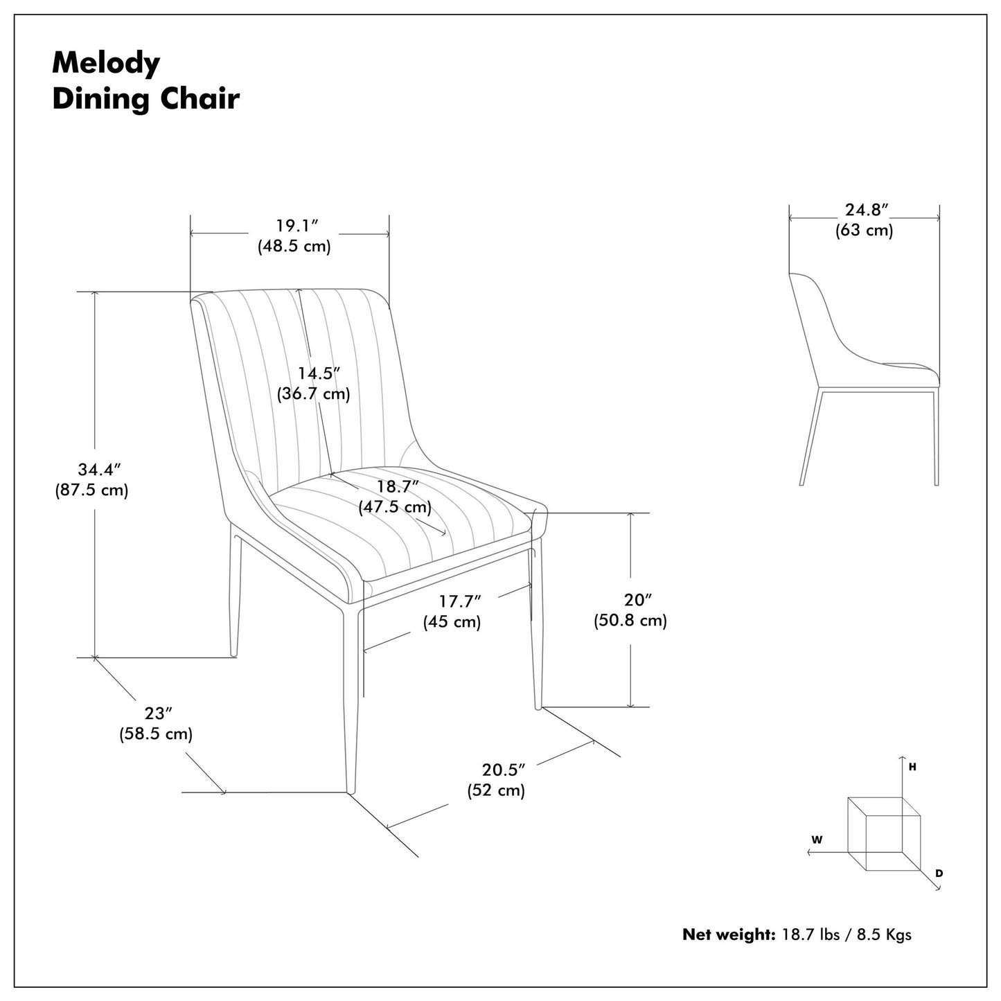 Melody - Versatile Upholstered Dining Chair (Set of 2)