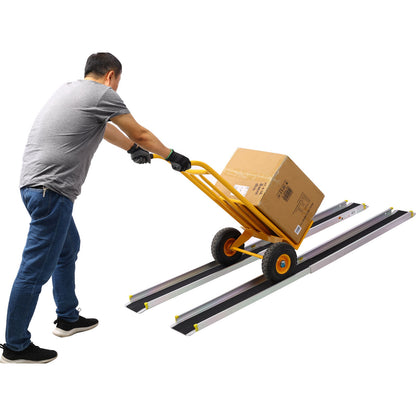 Premium Adjustable Telescoping Wheelchair Track Ramps Aluminium - Silver