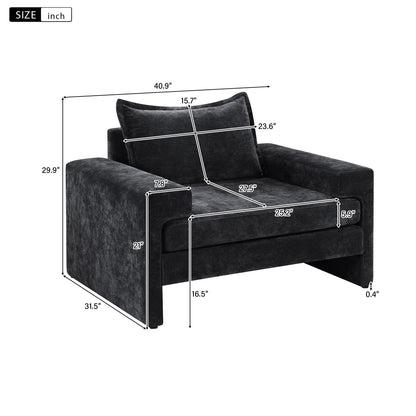 Upholstered Accent Chair With Wide Armrests And Ergonomic Back Support