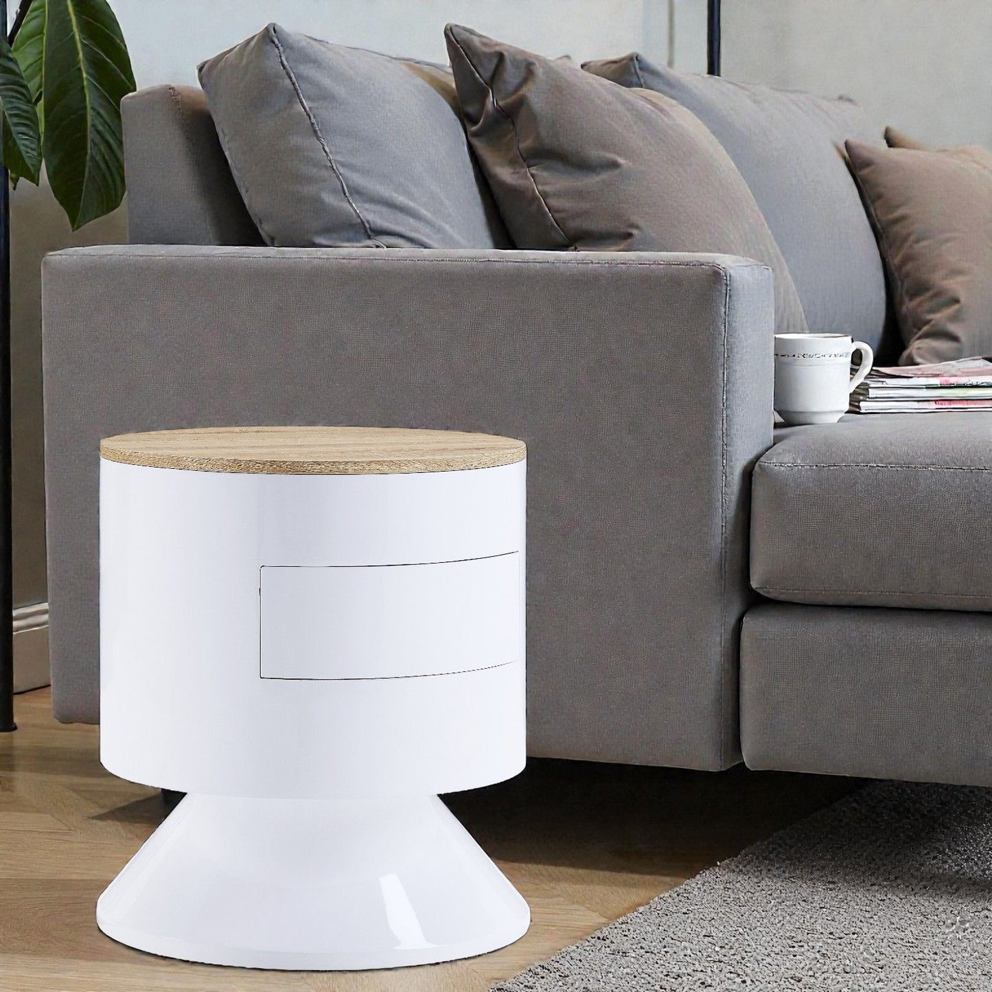 Otith - Accent Table With Display And Utility Function - White