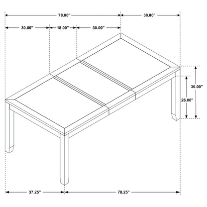 Centera - Rectangular Dining Table With Extension Leaf - Gray