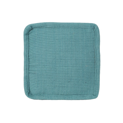 Hansolo - Yarn Square Pouf Ottoman Or Floor Cushion - Teal