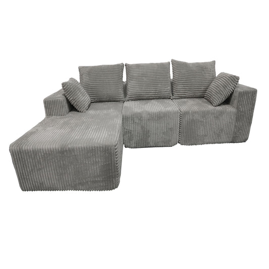 Corner Combination Sofa Sectional Couch With Soft Plush Fabric